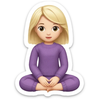 blonde knitted doll sticker