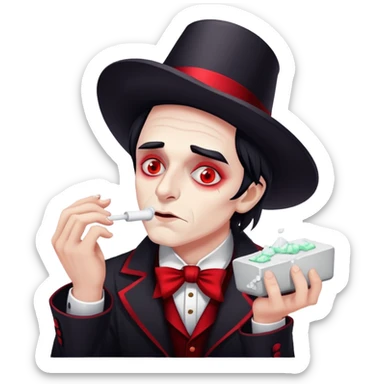 Magician snorting cocaine sticker