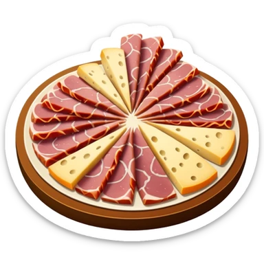 cold cuts (ham & cheese on a platter) sticker