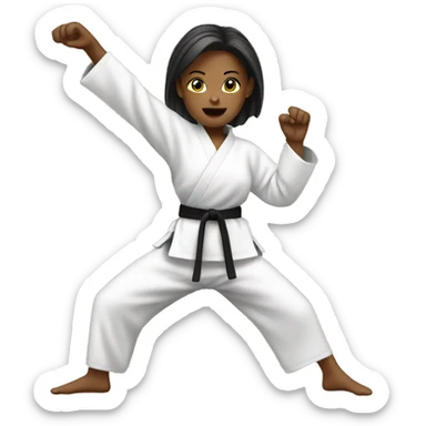 Woman doing karate sticker