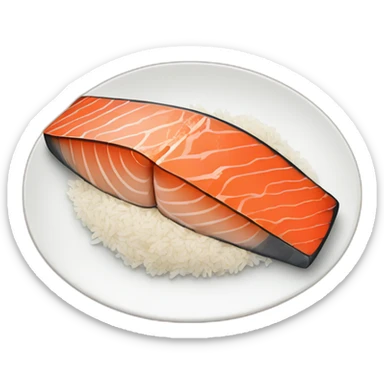 salmon steak with rice sticker