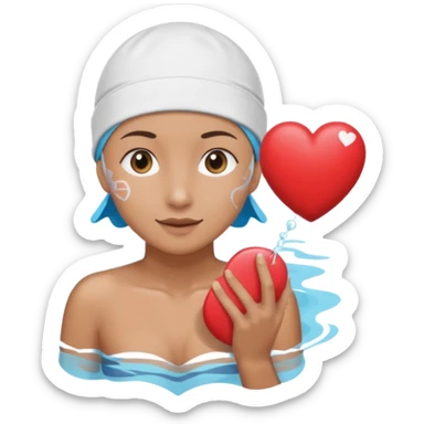 Swimmer with heart sticker