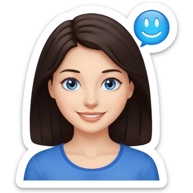 Chica pelo castaño oscuro y ojos azules que parezca más mayor y más guapa sticker