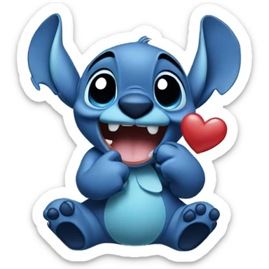 Stitch blowing a kiss sticker