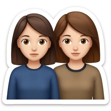 2 Besties g girls one dark brown hair one light brown hair sticker
