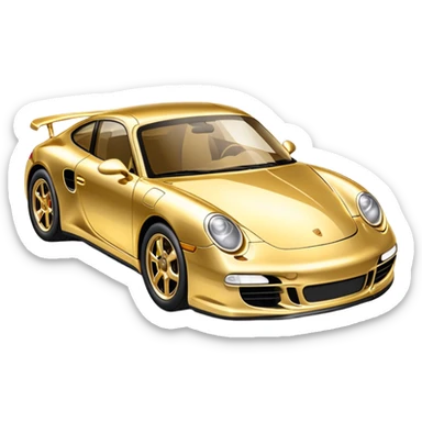 Gold Porsche  sticker