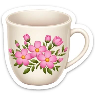 cup pink flowers sticker