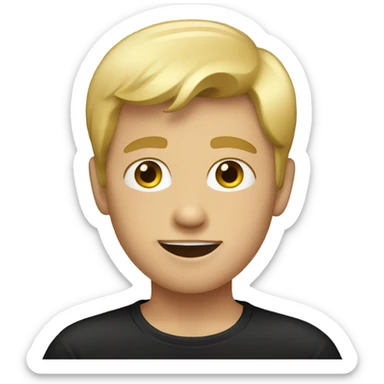 blonde boy in black shirt sticker