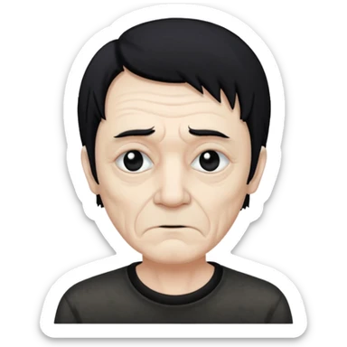 grungy emo old man sticker