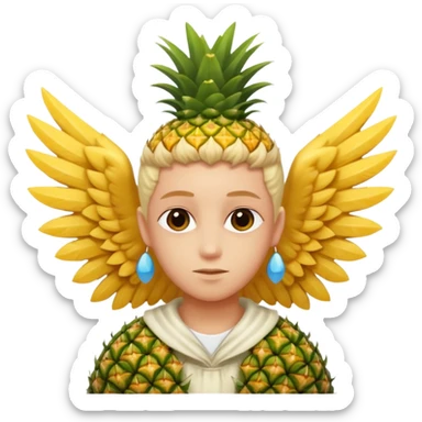 Castoro con le ali e con i capelli a forma di ananas  sticker