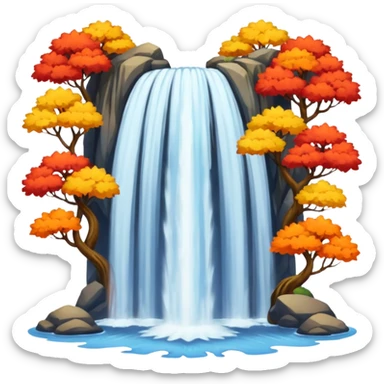 autumn waterfall sticker