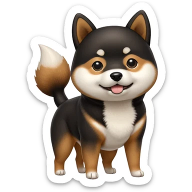 black Shiba Inu dog pooping sticker