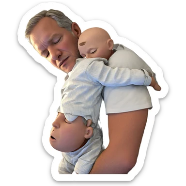 sleeping boys with old man sticker