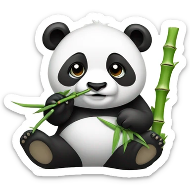 Cool panda eating bamboo sticker