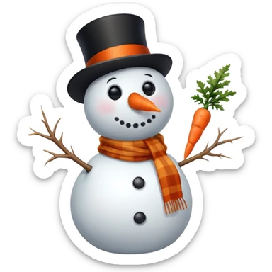 classic snowman sticker