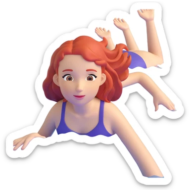 22-year-old redheaded girl athlete swimmer sticker
