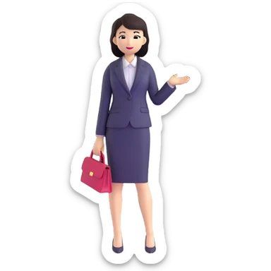 Japanese business woman in professional attire sticker