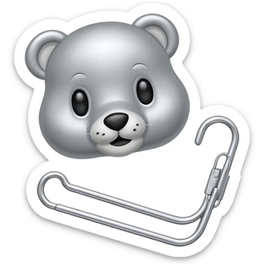 Paper clip stuffed animal sticker