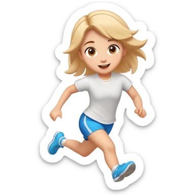 cute stella with running say hi animated  sticker