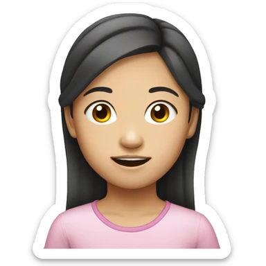 asian children young daughter face sticker