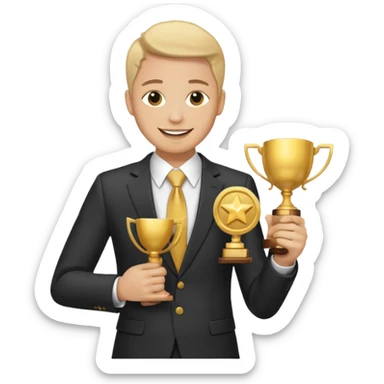 20 blue background awarrd with 3 people sticker