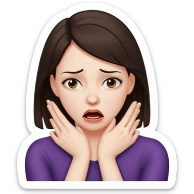 a brunette woman strangling herself sticker