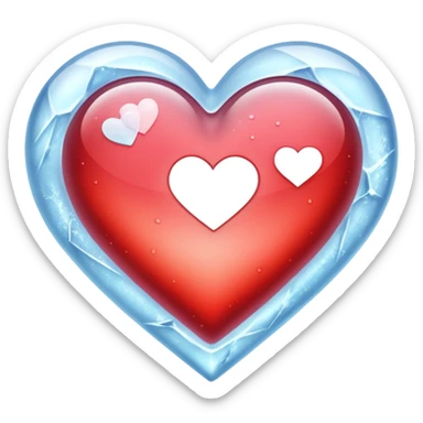 Heart on ice sticker