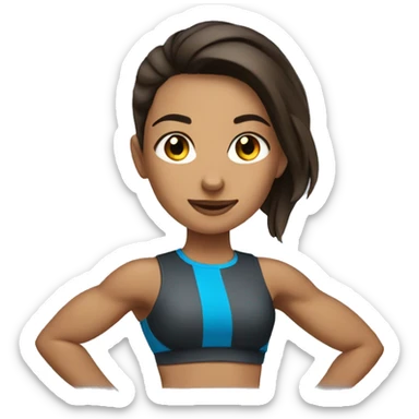 brunette girl at gym sticker