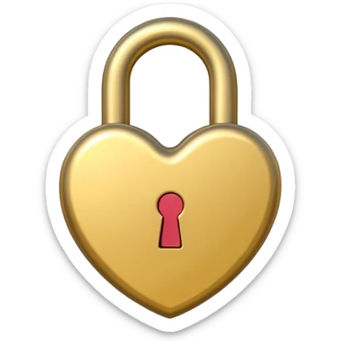 basic gold heart lock sticker