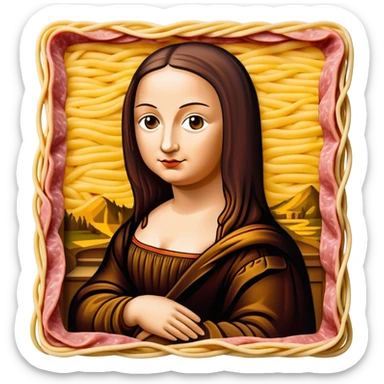 pop art monalisa SPAM meat spaghettio slop  sticker