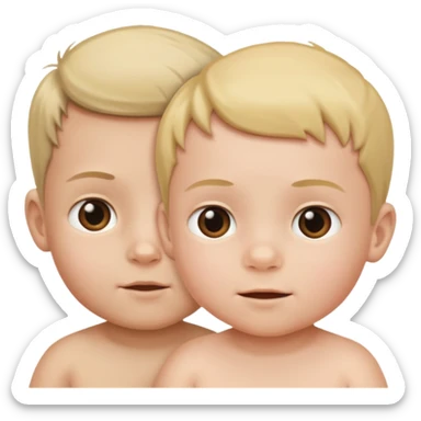 On the left side, it is half a photo of a baby, on the right side, it is half a photo of a young boy. Half baby half boy sticker