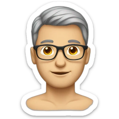 german guy unshaved short hair wearing glasses sticker