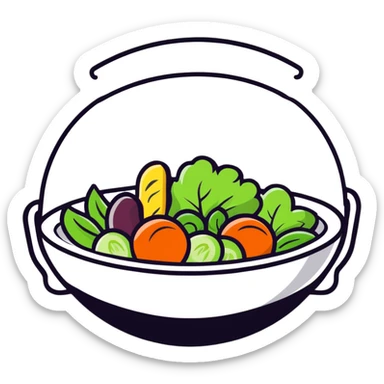 hands holding a salad bowl sticker