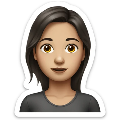 realistic portrait of girl with dark brown hair sticker