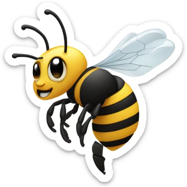 Bee stinging someone  sticker