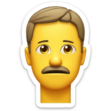 yellow tired face with eyebags sticker