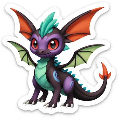 Meloetta-Noivern-Stitch-Toothless-Fakémon-creature-hybrid sticker