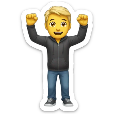 man holding his arms out  sticker