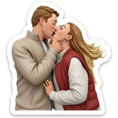 outdoor couple kiss moment sticker
