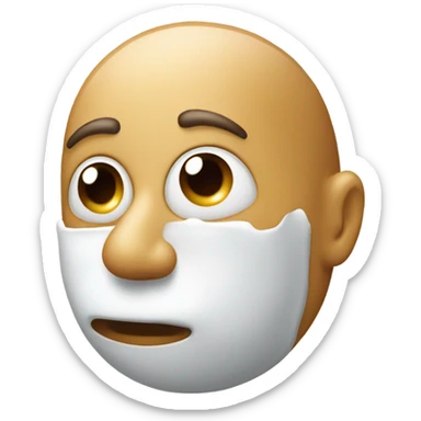 Human smelling sugar  with nose  sticker