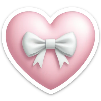 Pastel pink heart with white bow sticker
