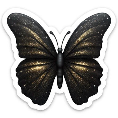 A black glittery butterfly  sticker
