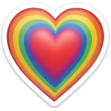 Gay Rainbow heart sticker