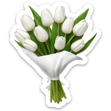 white tulip bouquet  sticker