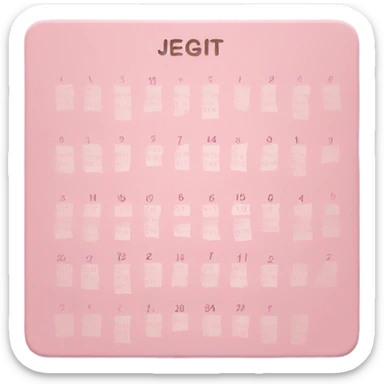 light pink calendar  sticker
