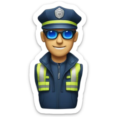 Bombero con lentes ópticos azules  sticker