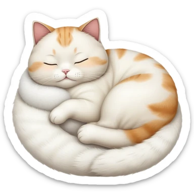 Plump cat sleeping on back, round belly exposed sticker