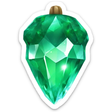 sparkling emerald Acorn like diamond sticker