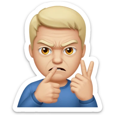 Cree moi un emoji d’un humain qui fait un doigt d’honneur  sticker