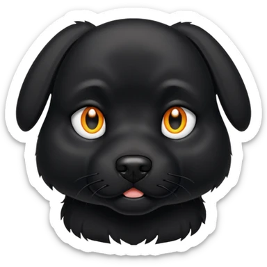 black dog black eyes sticker